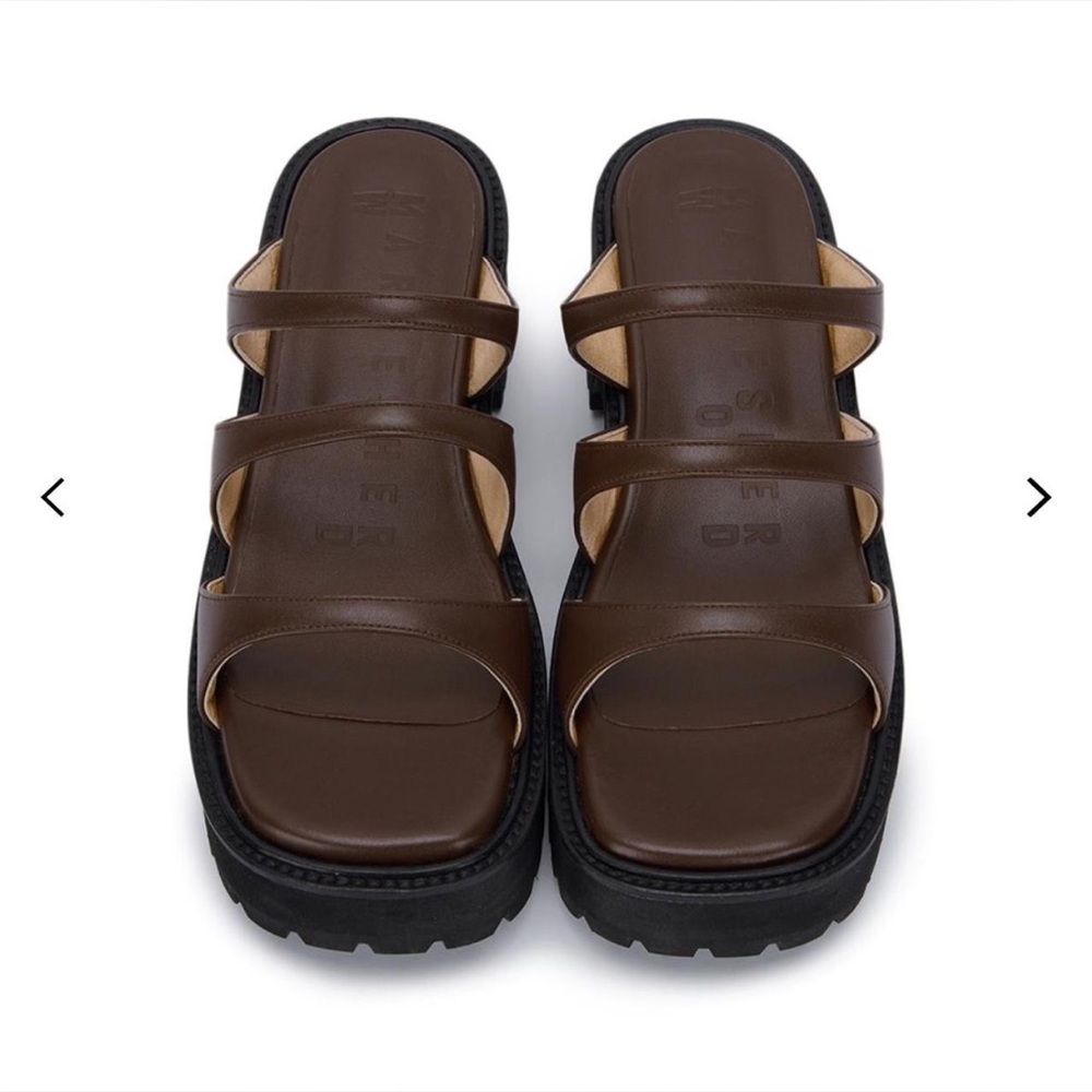 Marge Sherwood Brown Platform Sandals 36 - Picture 2 of 9